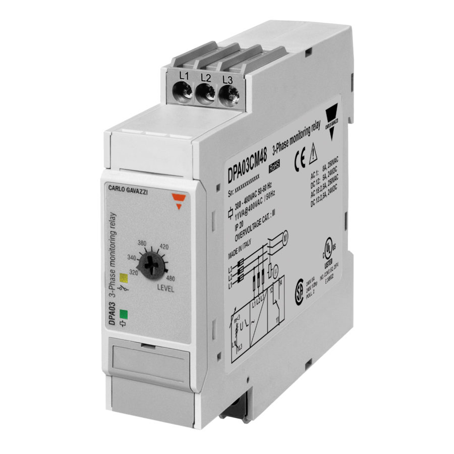 DPA03 Övervakningsrelä 3-fas Spänning
