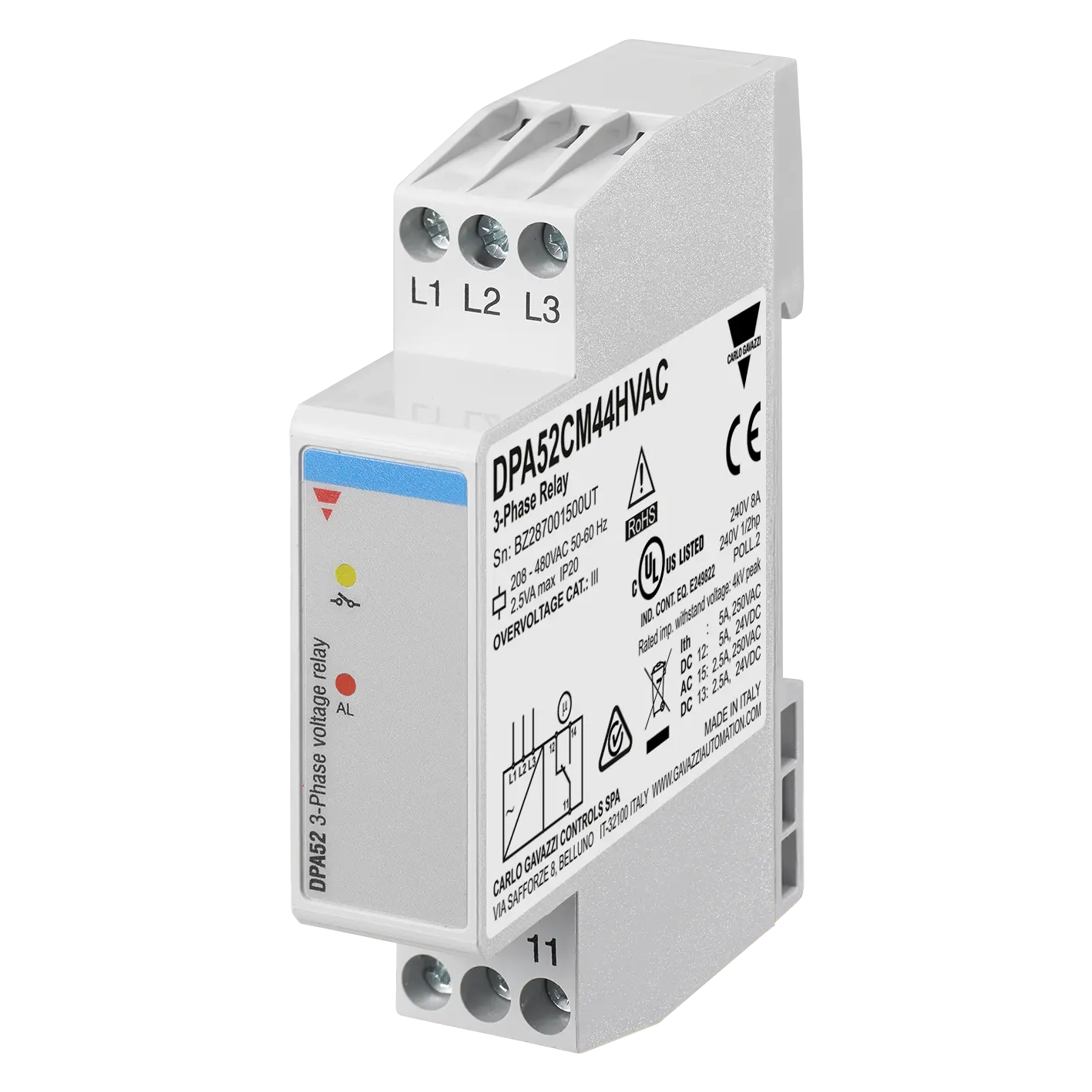 DPA52 Övervakningsrelä 3-fas Spänning HVAC