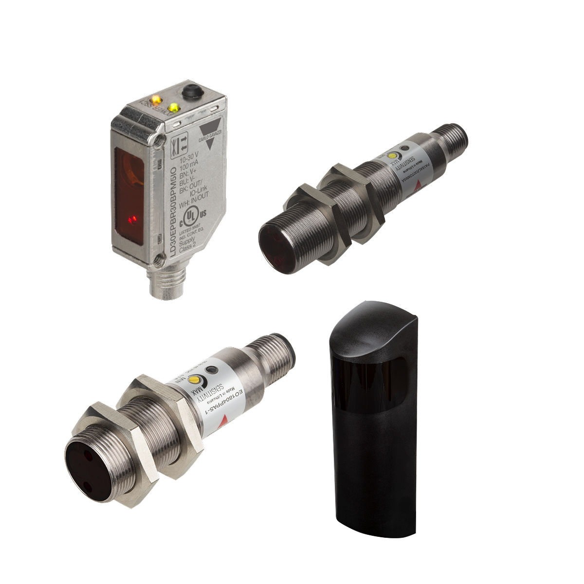 Bilden visar fyra olika typer av fotoceller